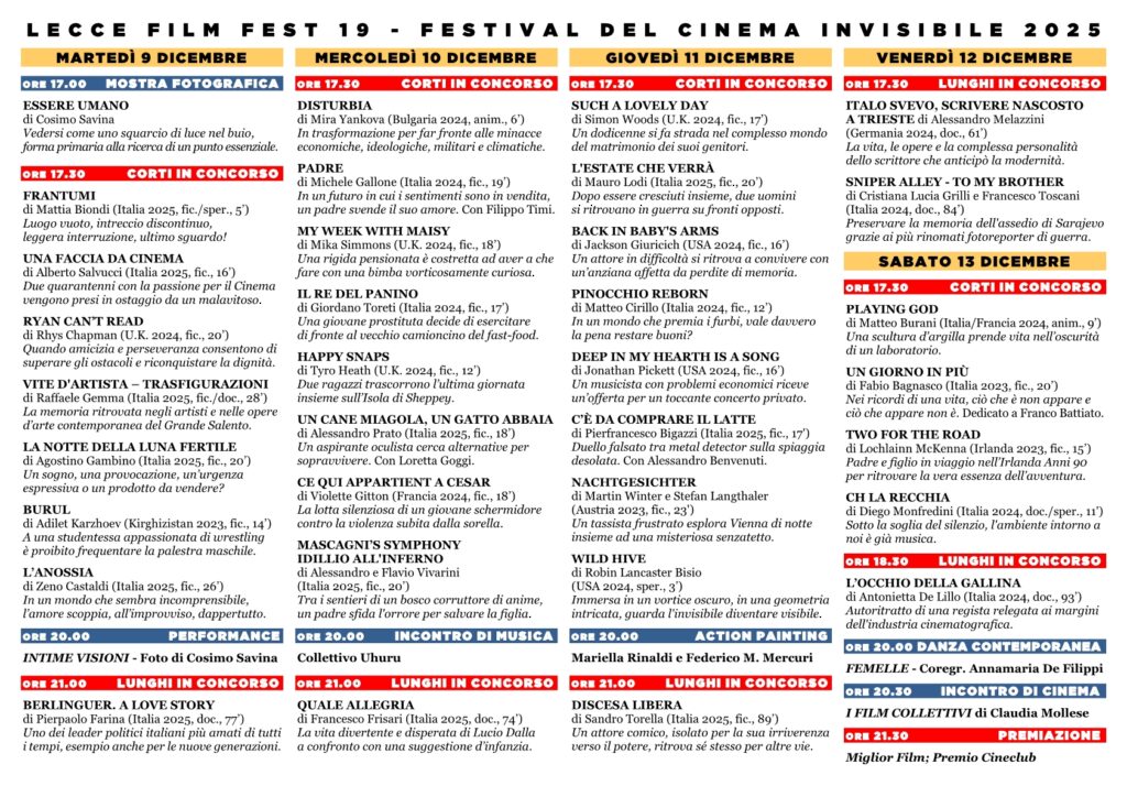 programma lecce film fest 19