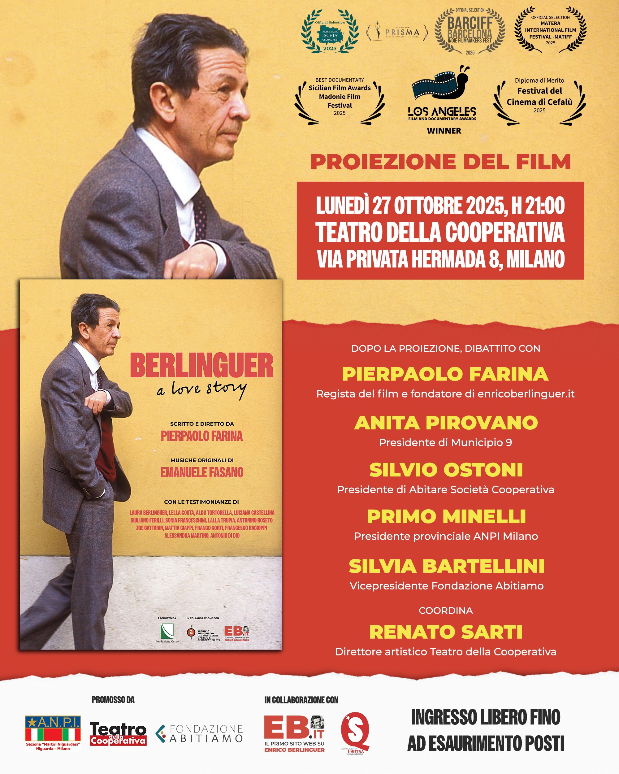 berlinguer. a love story teatro della cooperativa